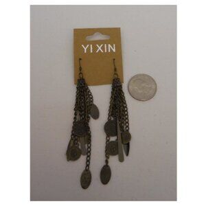 Womens Fashion Earrings Chandeliers Copper Tones YIXIN Chains Hooks